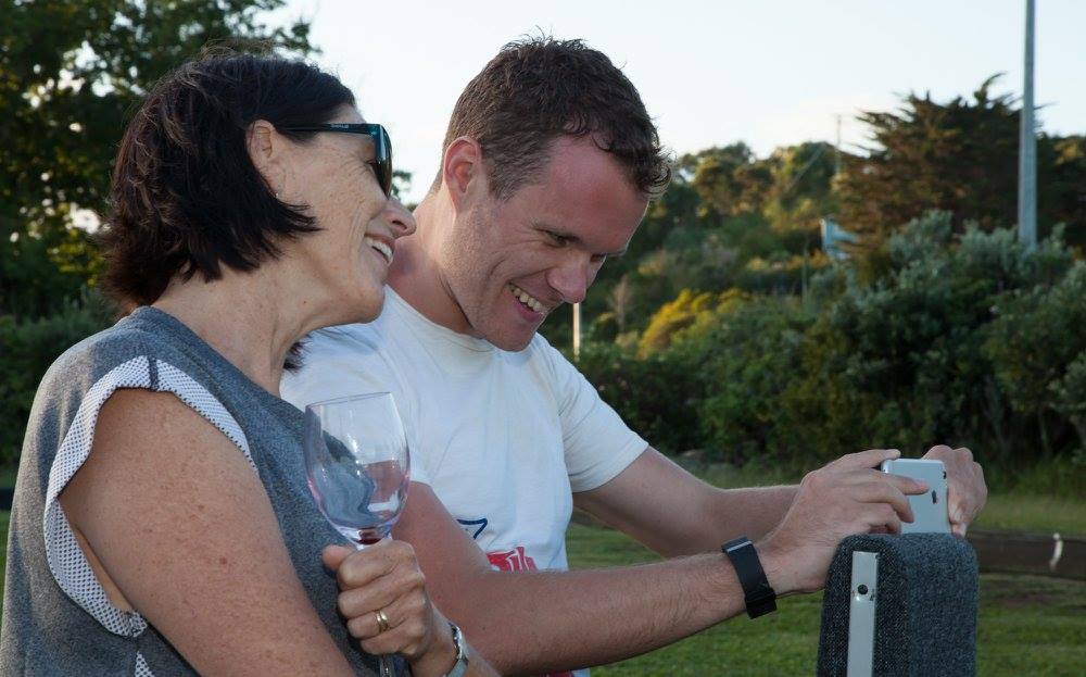 Picture of two choir smiling and taking a picture